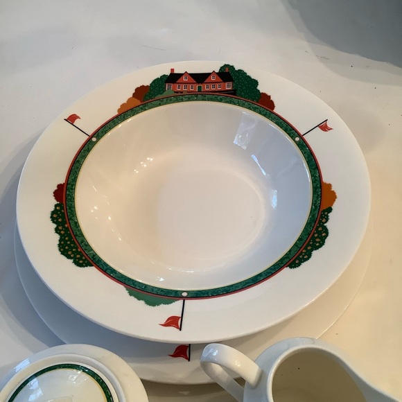 Christopher Stuart Optima Fairway Golfing Sugar Creamer Serv Bowl & Plate Bundle - Picture 5 of 7